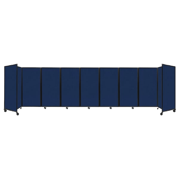 Versare Room Divider 360 Folding Portable Partition 25' x 6' Navy Blue Fabric 1172903 - main